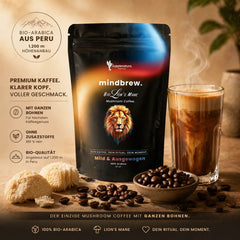 mindbrew. Pilzkaffee coffee Lions Mane - aus ganzen BIO Bohnen