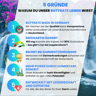Butyrate - Hochwertiges Natriumbutyrate ohne Zusatzstoffe