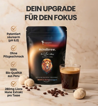 mindbrew. Pilzkaffee coffee Lions Mane - aus ganzen BIO Bohnen