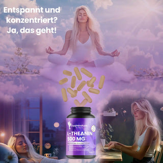 L-Theanin Kapseln - 500mg - Natürlich aus Grüntee