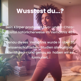 Myo-Inositol Kapseln - 40:1 mit D-Chiro-Inositol, Folsäure, B6 & Chrom