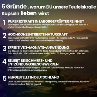 Teufelskralle Kapseln 5 Vorteile Übersicht
