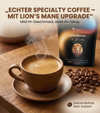 mindbrew. Pilzkaffee coffee Lions Mane - aus ganzen BIO Bohnen